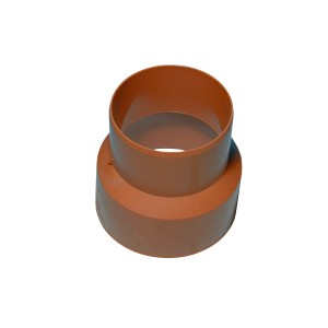 Marley Übergangsmuffe DN 110 für Kanalgrundrohr-Anschluss an Gussrohr-Ende.