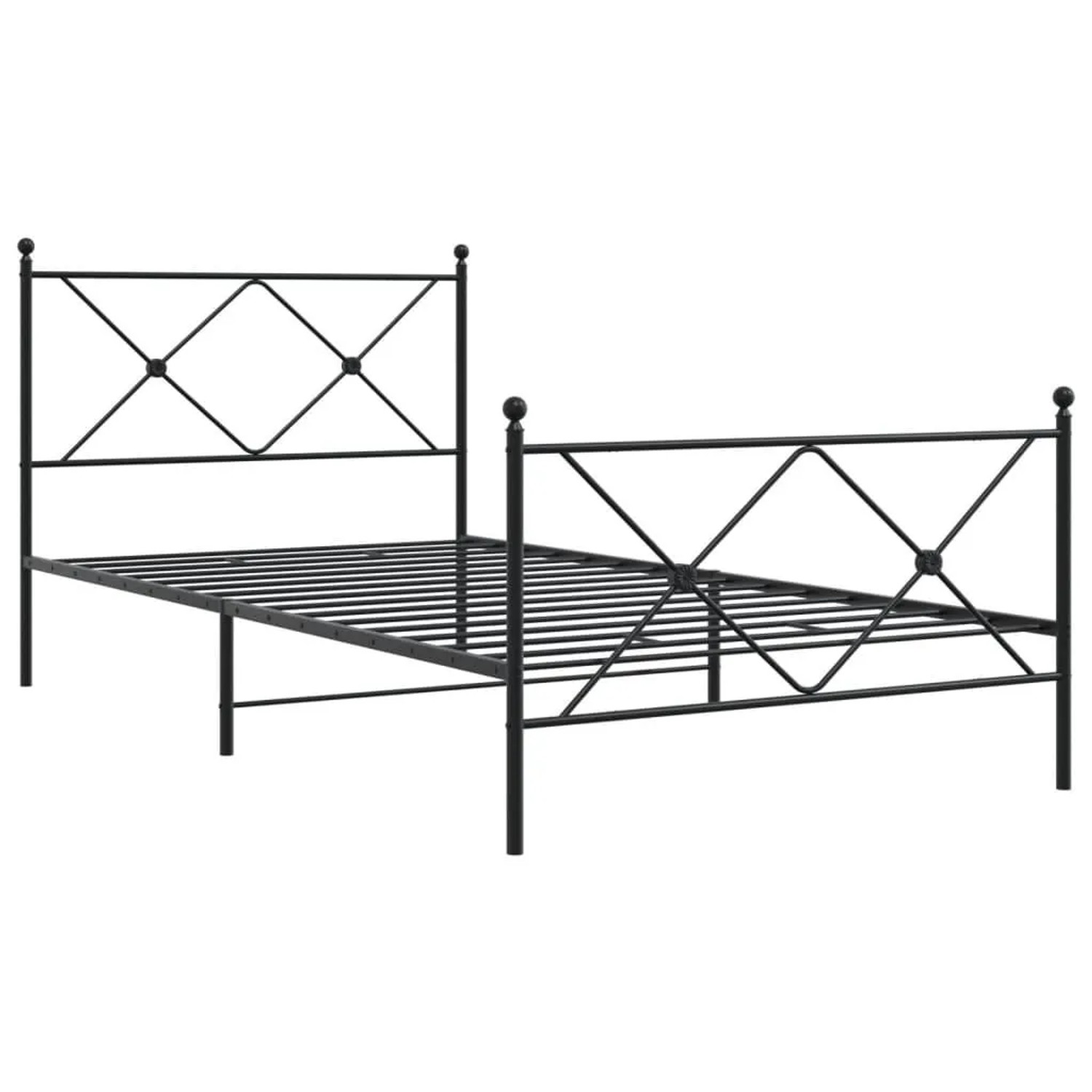 vidaXL Bettgestell mit Kopf- und Fußteil Metall Schwarz 107x203 cm 376516 günstig online kaufen