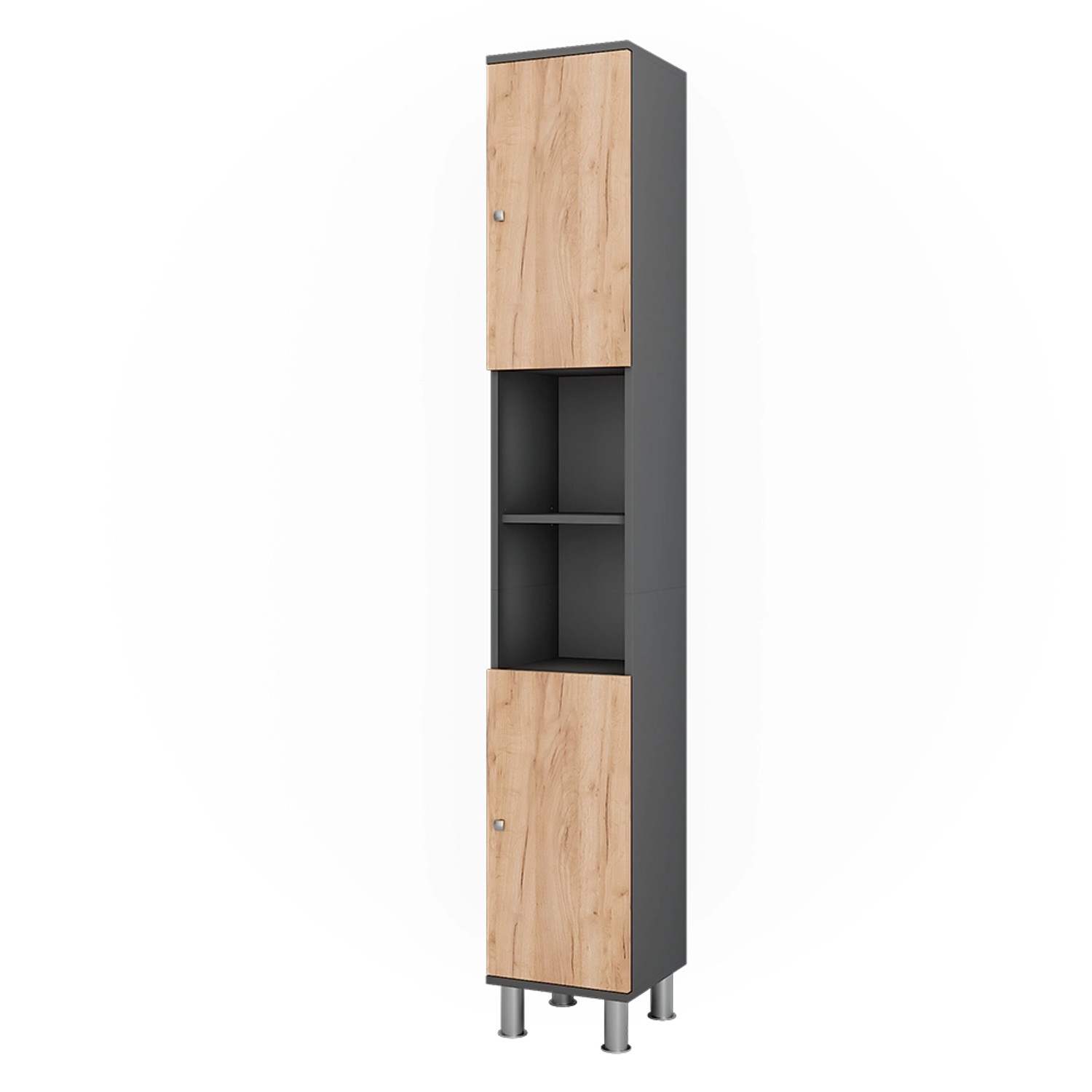 Vicco Hochschrank Fynn Anthrazit/Goldkraft Eiche 30 x 190 cm