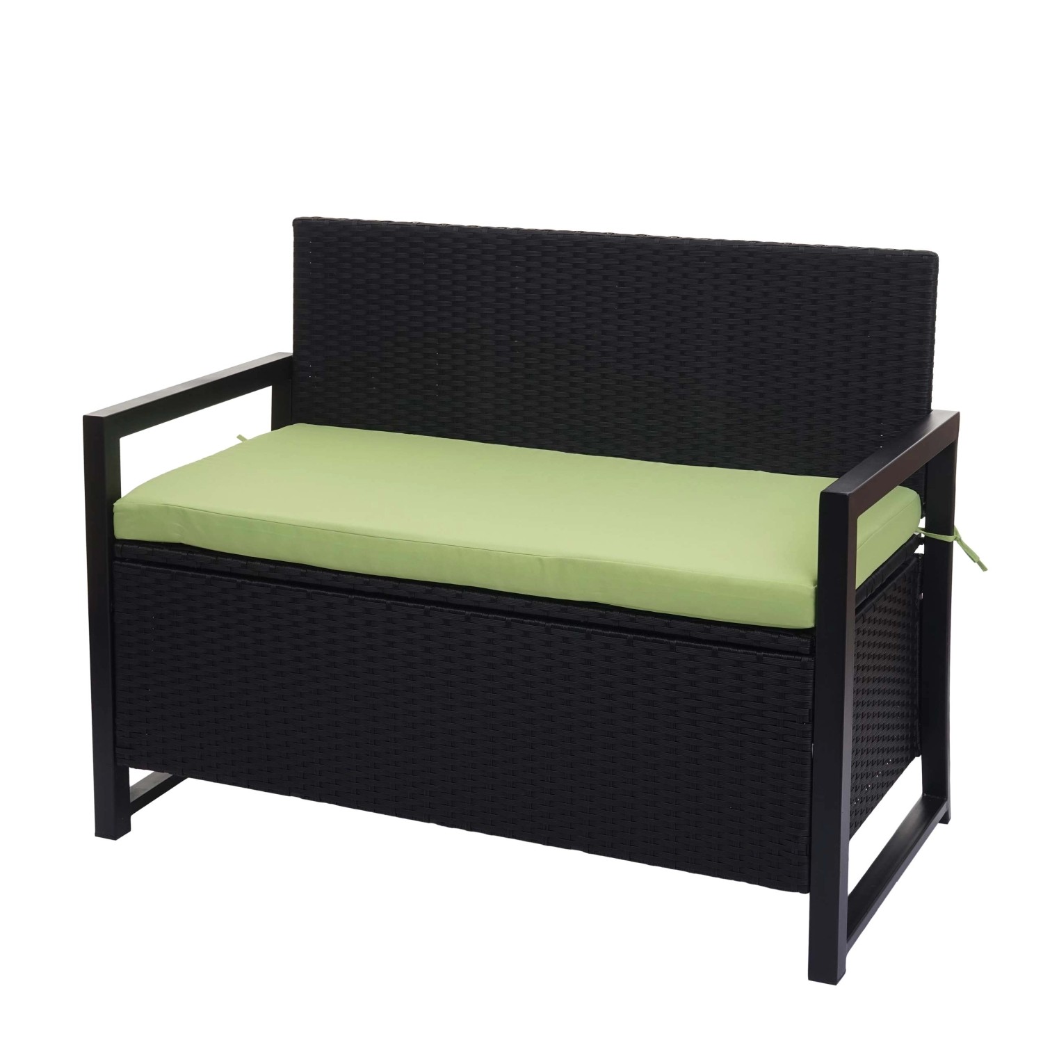 MCW Poly-Rattan 2er Sitzbank F39 anthrazit Kissen Grün