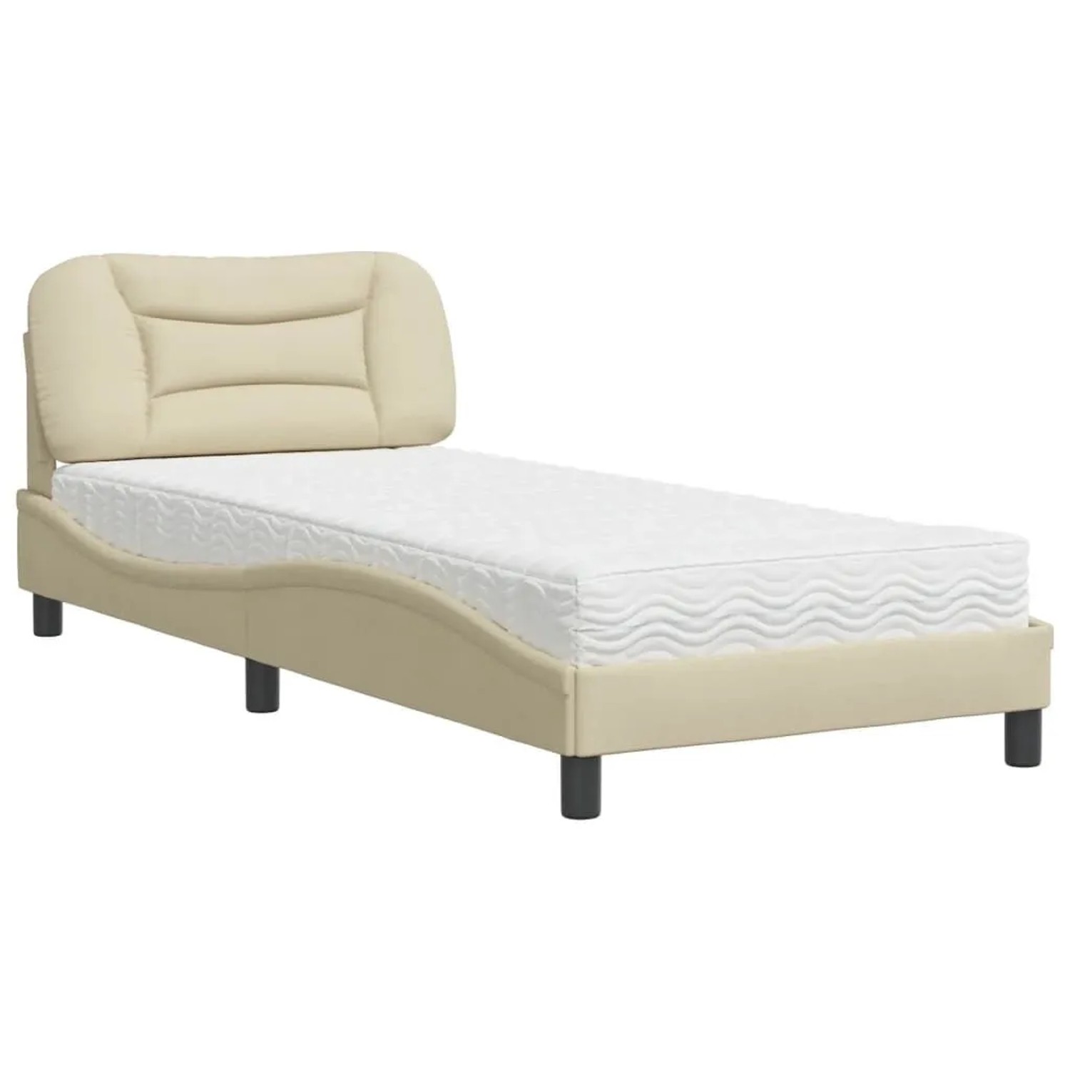 vidaXL Bett mit Matratze Hvar Creme 80x200 cm Stoff 3208497