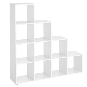 Songmics Bücherregal Custos 10 Fächer Weiß