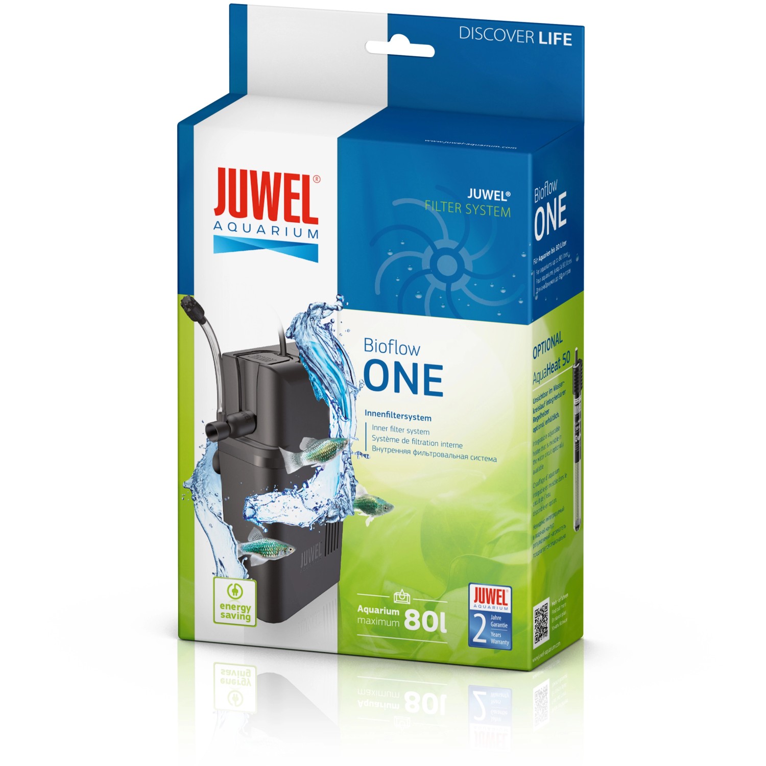 Juwel Bioflow ONE Innenfilter für Aquarien bis 80 Liter, Verpackung.