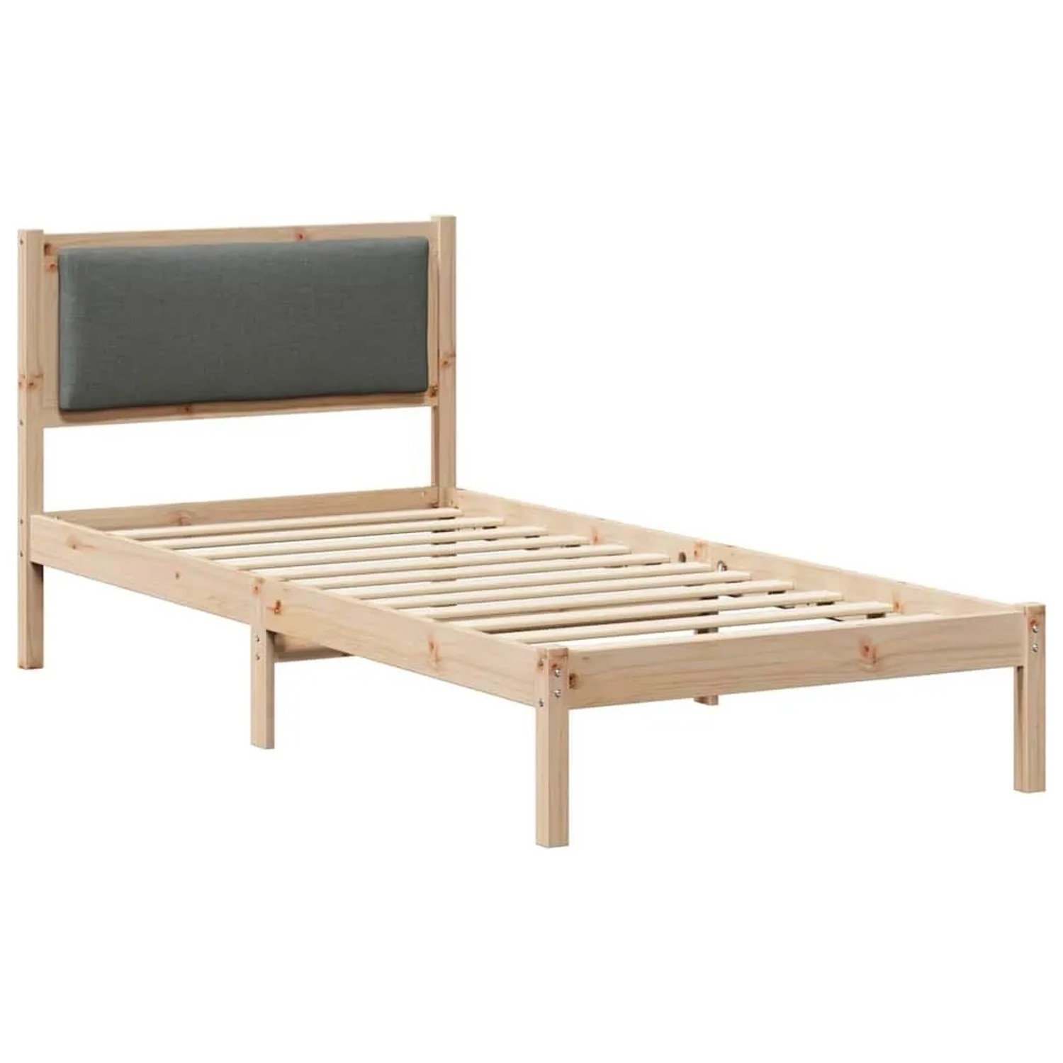 vidaXL Bettrahmen Dunkelgrau 100 x 200 cm Massives Kiefernholz 878140