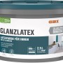 Eimer OBI Glanzlatex, weiße, glänzende Latexfarbe für Innenräume, 2,5 l.