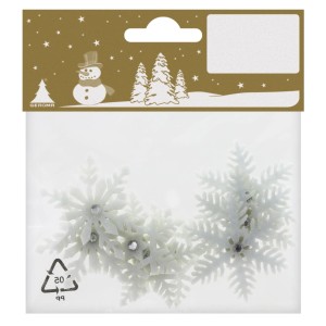 Schneeflocken Filz zum Kleben, Ø 4,5cm, 8 Stück, glitzernde Weihnachtsdekoration.