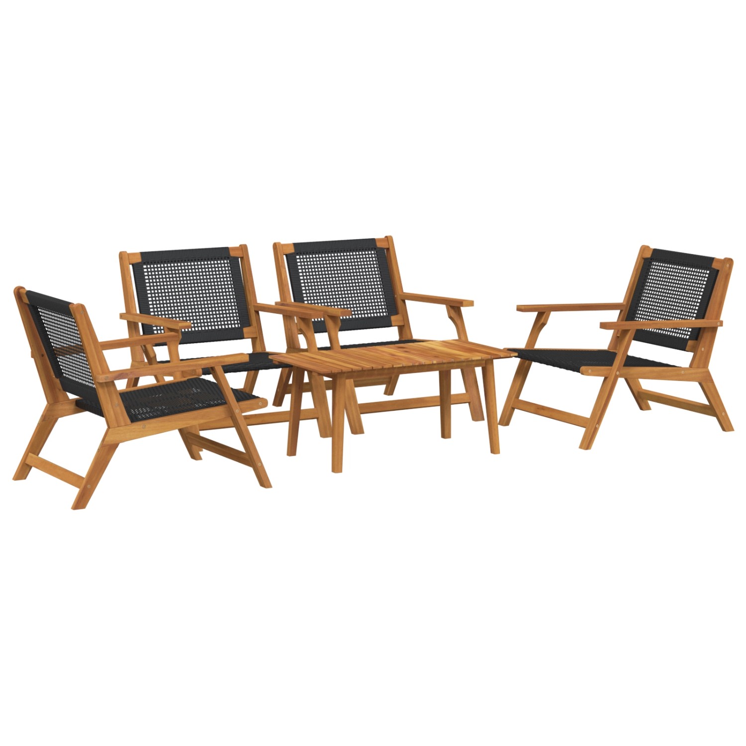 vidaXL Gartenstühle mit Tischset - 5 Teile Schwarzes Akazienholz 3214465 günstig online kaufen