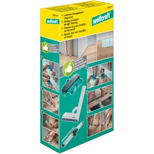 wolfcraft Einpass-Set für Laminat und Designboden: Universalwinkel, Konturenlehre, Laminateinpasser im Set.