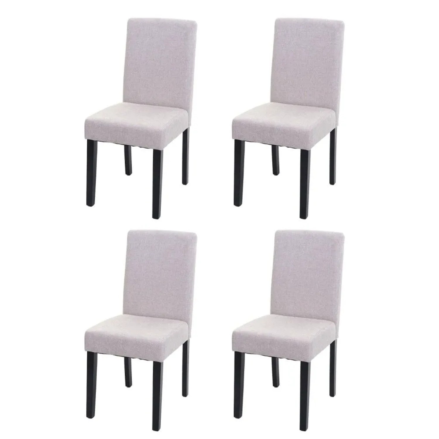 MCW Esszimmerstuhl Littau 4er-Set Textil Creme-Beige Dunkle Beine
