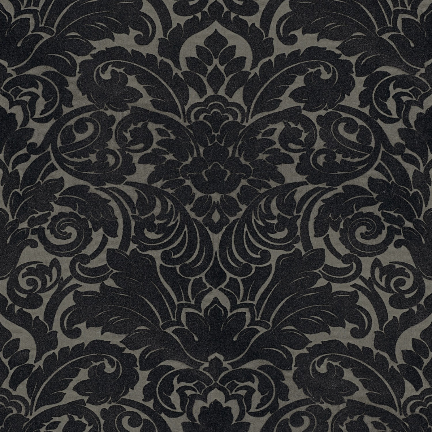 Bricoflor Neobarock Tapete in Schwarz Grau Vlies Barocktapete mit Samt Ornament in anthrazit Elegante Flock Wandtapete m