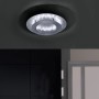 Silberne LED-Deckenleuchte Nevis, Ø 40 cm, von Paul Neuhaus. Runde Form, warmweißes Licht.