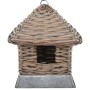 3er Set VidaXL Vogelhaus aus Korbweide, braun, mit Metallfuß. Dekorative Nisthilfe für Gartenvögel.