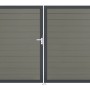 GroJa Solid Steckzaun Tor, DIN links, DB Grau, 2-flügelig, mit Aluminiumrahmen.