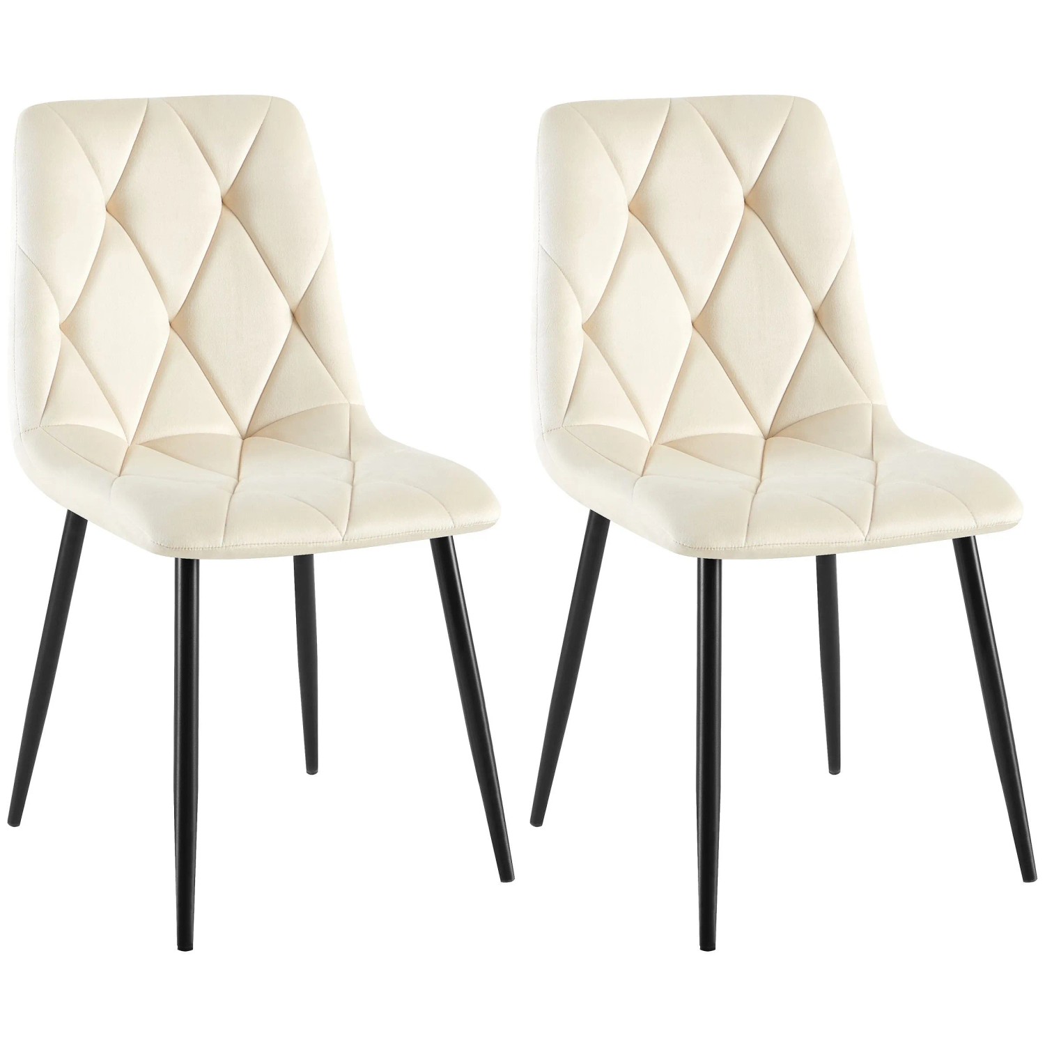 CLP 2er Set Esszimmerstuhl Clairton creme/Samt