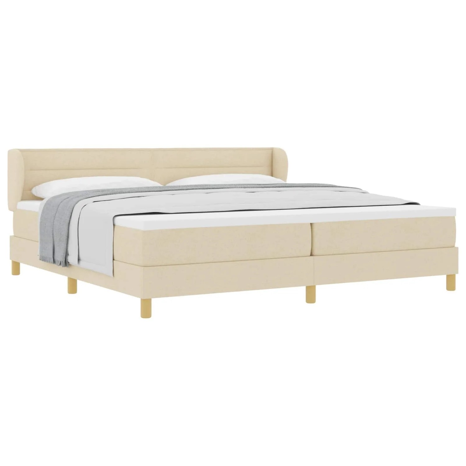 vidaXL Boxspringbett mit Matratze Creme 200 x 200 cm Stoff 3340176 günstig online kaufen