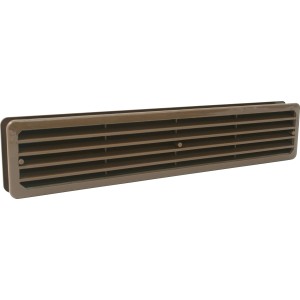 Braunes Marley Türgitter (452x92mm) aus Kunststoff für gute Luftzirkulation.