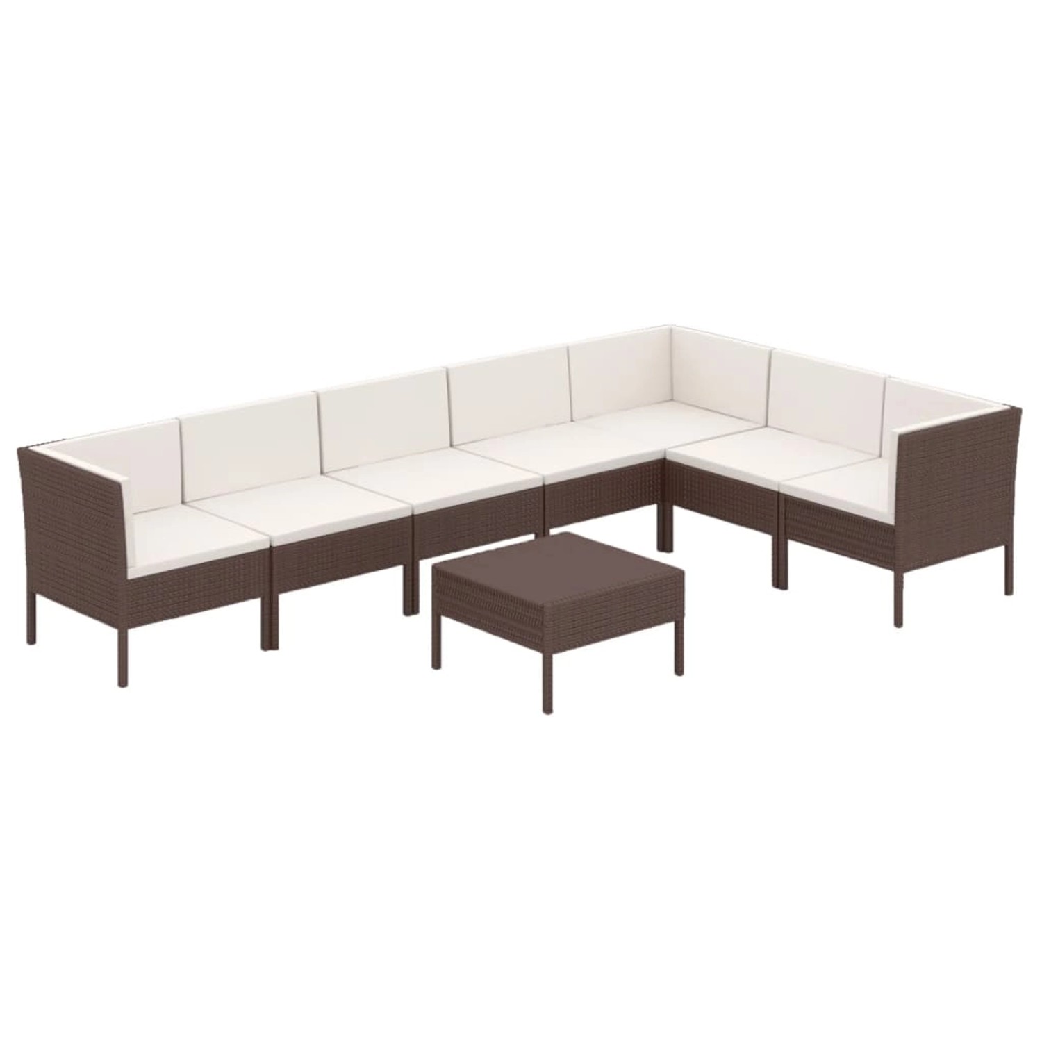 vidaXL 8-tlg Garten-Lounge-Set mit Auflagen Poly Rattan Braun Modell 23