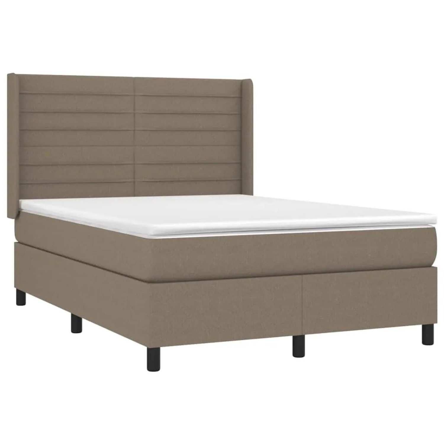 vidaXL Boxspringbett mit Matratze & LED Taupe 140x200 cm Stoff 3138401 günstig online kaufen