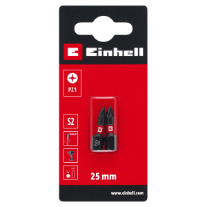 Einhell Impact Bit-Set, 2-teilig, PZ1, 25 mm, für Schraubendreher und Akkuschrauber.