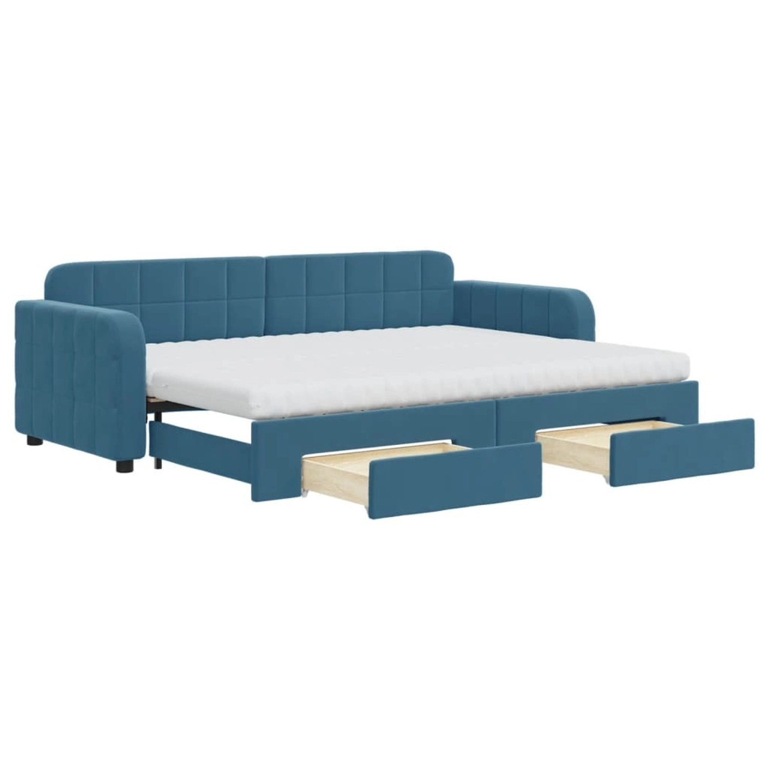 Thumbnail - vidaXL Tagesbett Ausziehbar mit Schubladen Blau 80x200 cm Samt1881310