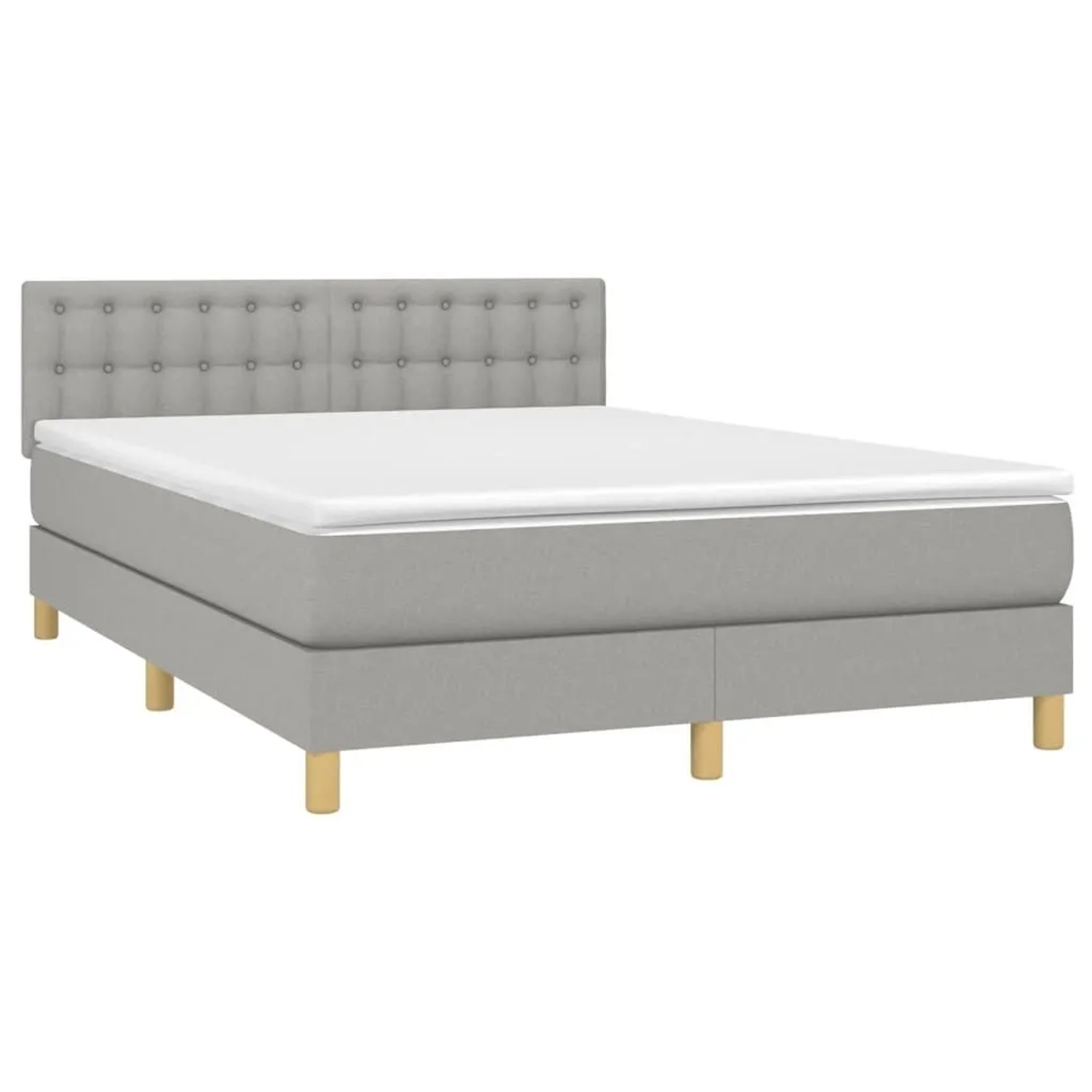 vidaXL Boxspringbett mit Matratze Hellgrau 140x190 cm Stoff 3140929 günstig online kaufen