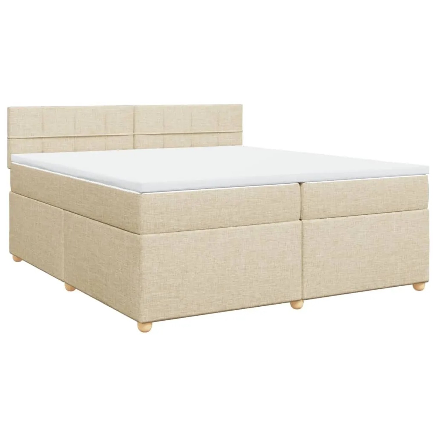 vidaXL Boxspringbett mit Matratze Creme 200x200 cm Stoff 3286792 günstig online kaufen