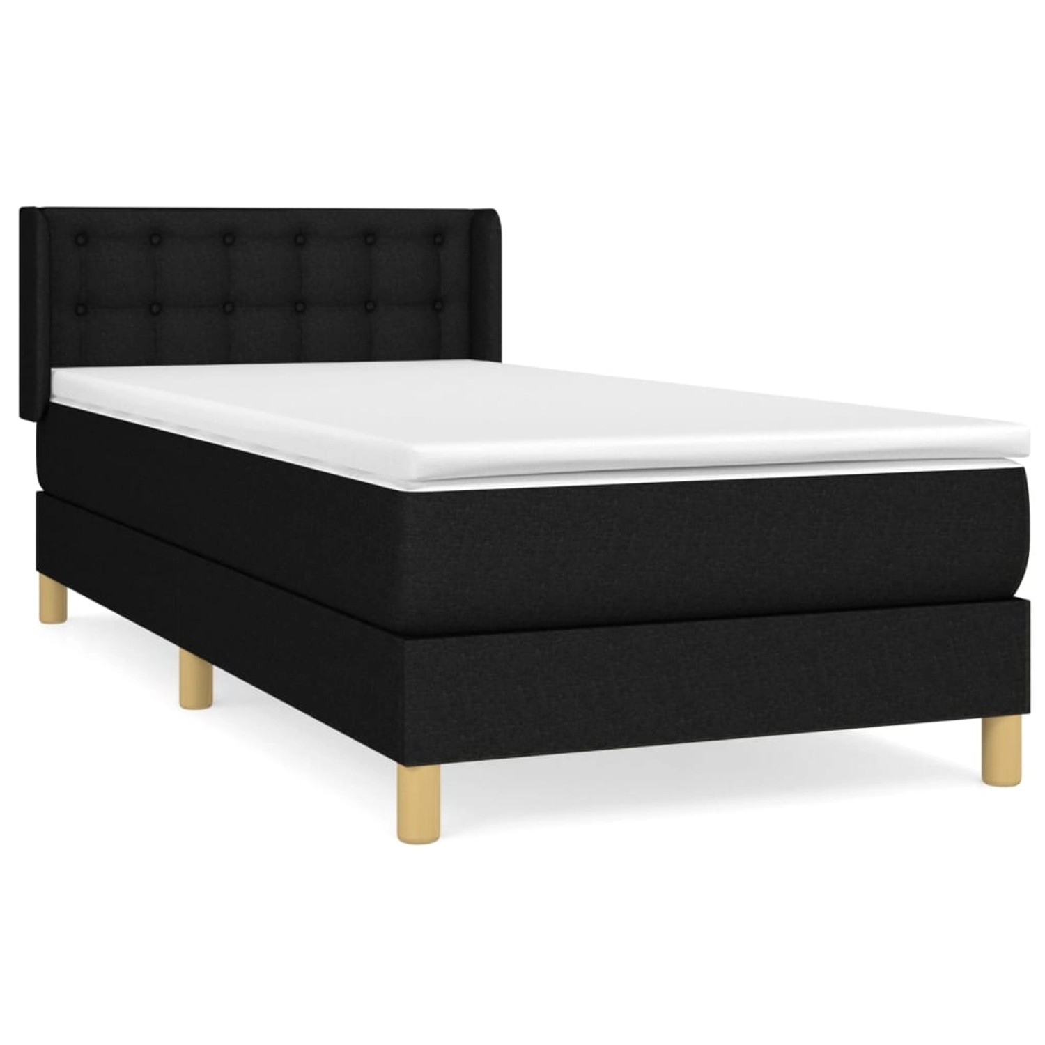 vidaXL Boxspringbett mit Matratze Schwarz 80x200 cm Stoff 3130547 günstig online kaufen