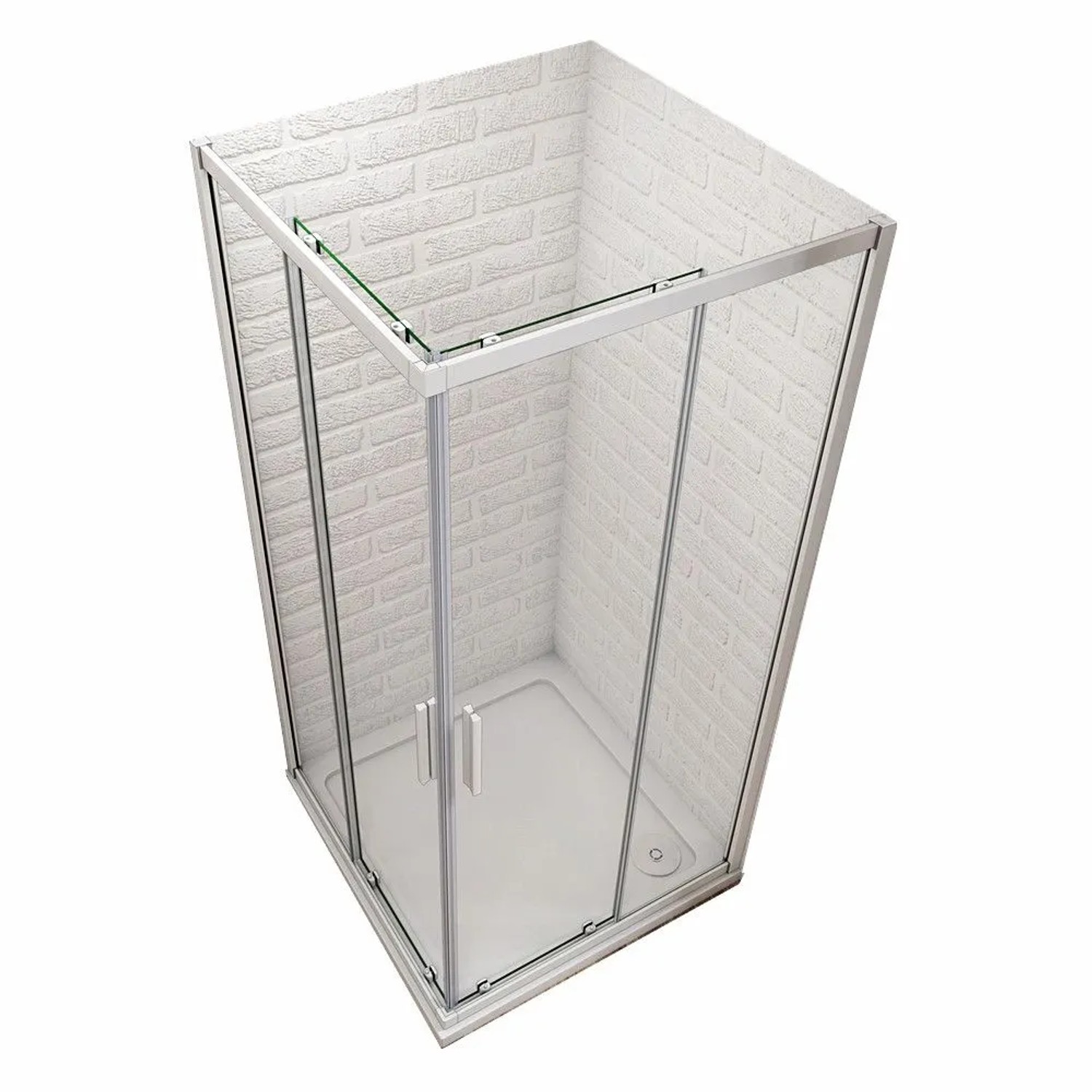 Duschparadies Duschkabinen 100x100x185cm Eckeinstieg Duschen Schiebetür 5mm Glas Mattgrau Eckdusche