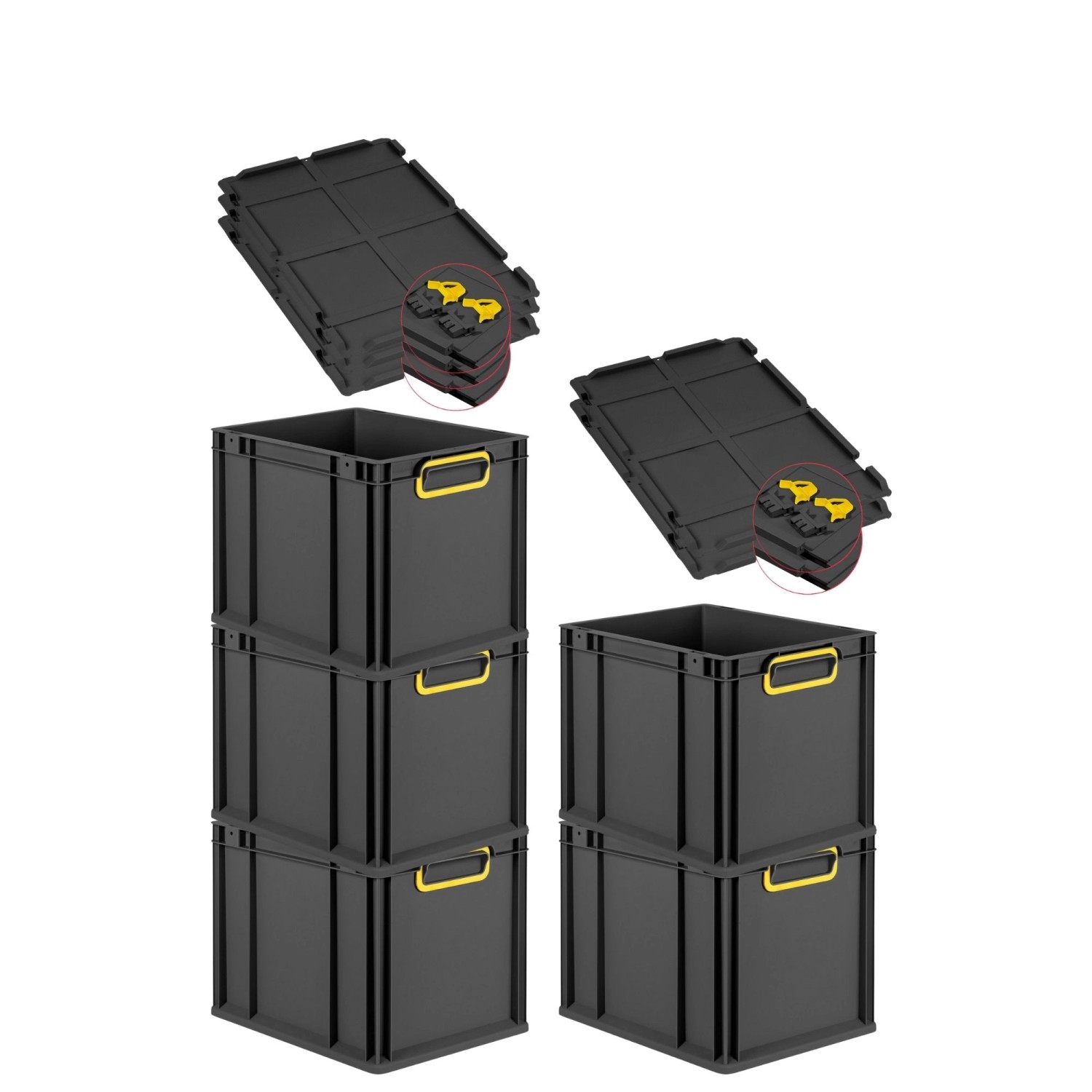 PROREGAL SuperSparSet 5x Eurobox Nextgen Color Mit Scharnierdeckel HxBxT 32 günstig online kaufen