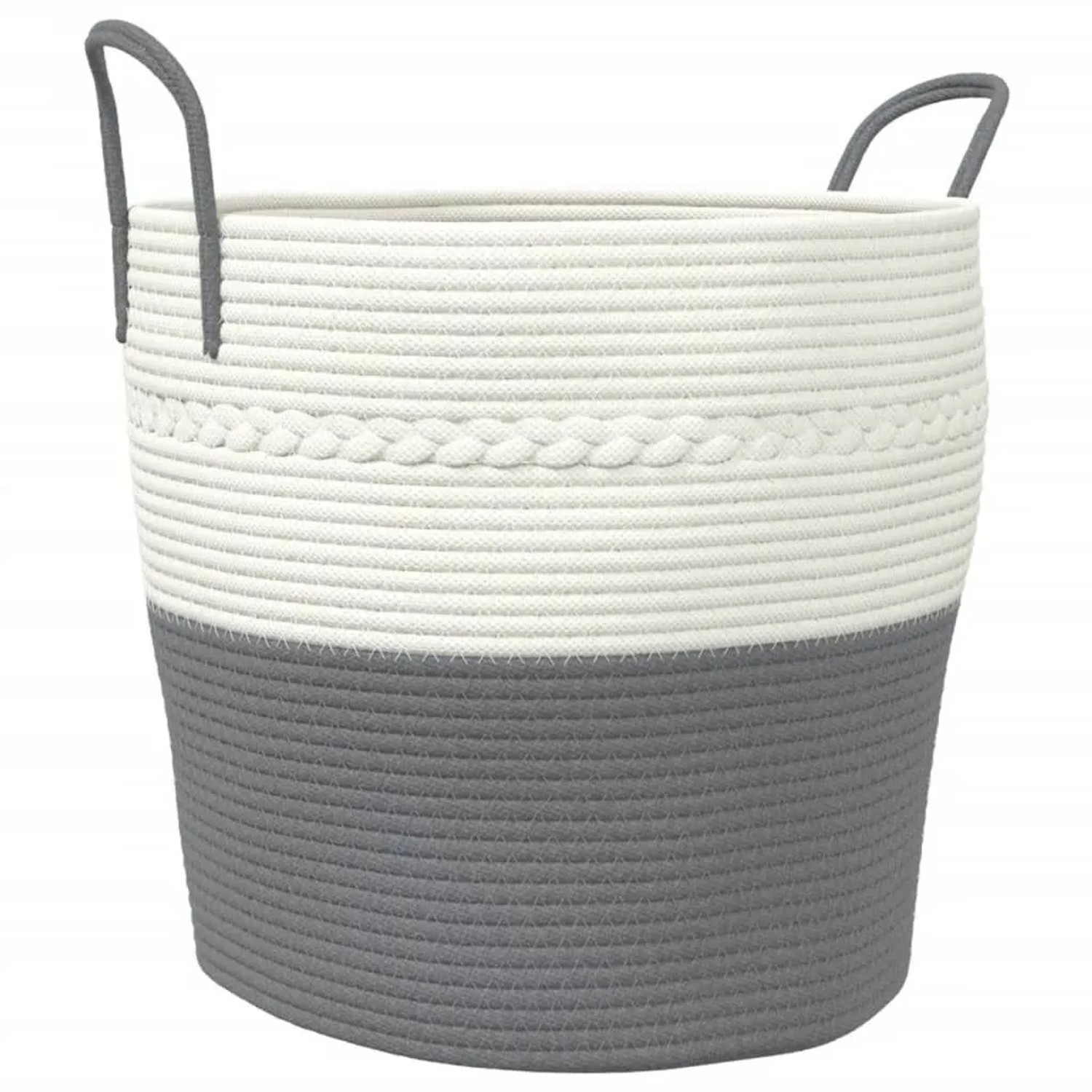 vidaXL Aufbewahrungskorb Grau und Weiß Ø43x38 cm Baumwolle 358485