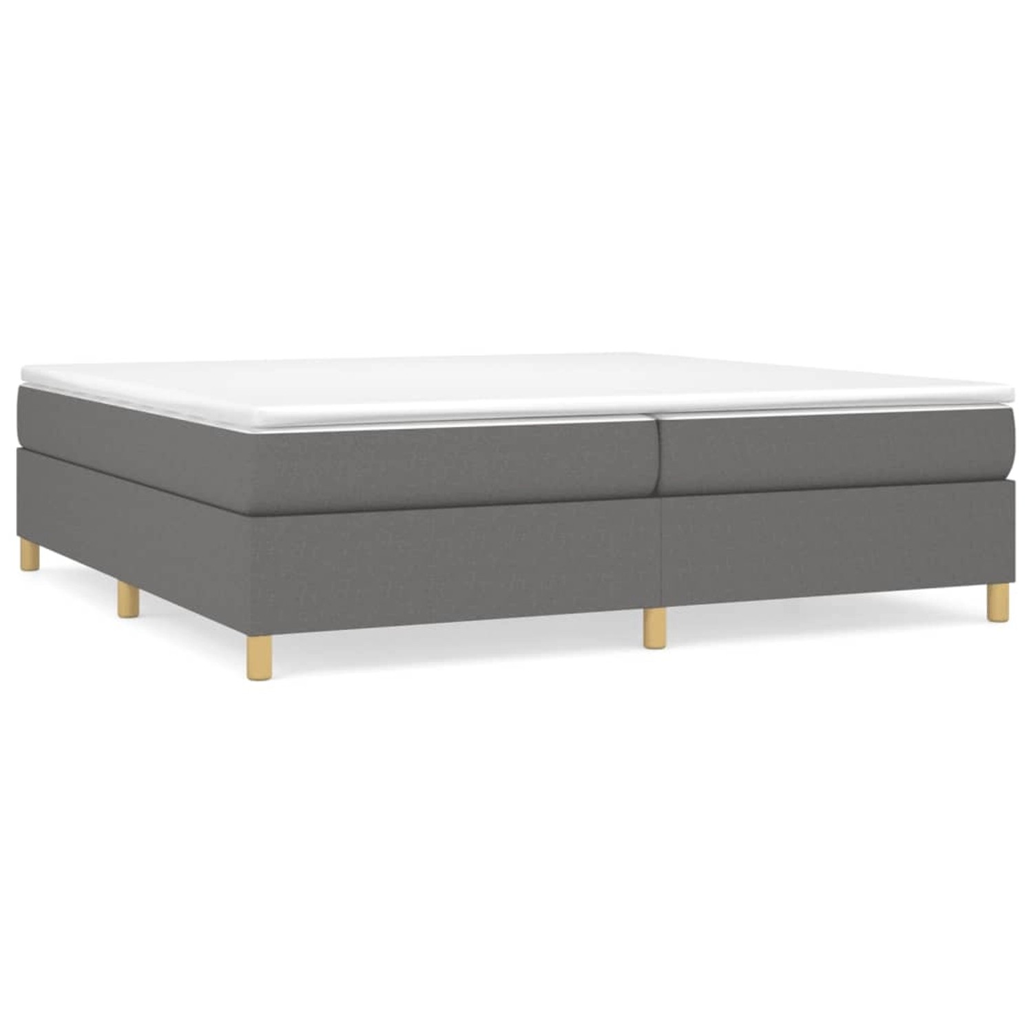 vidaXL Boxspringbett Dunkelgrau 200x200 cm Stoff1389396