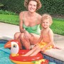 Mutter und Kind am Pool mit Bestway Schwimmring im Tierdesign (Papagei).