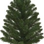 Künstlicher Mini Weihnachtsbaum, 60 cm hoch, dunkelgrün, mit Jute und roter Schleife.