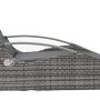 Schilfgraue Garden Pleasure Lounger Alassio aus Rattan mit grauen Polstern.
