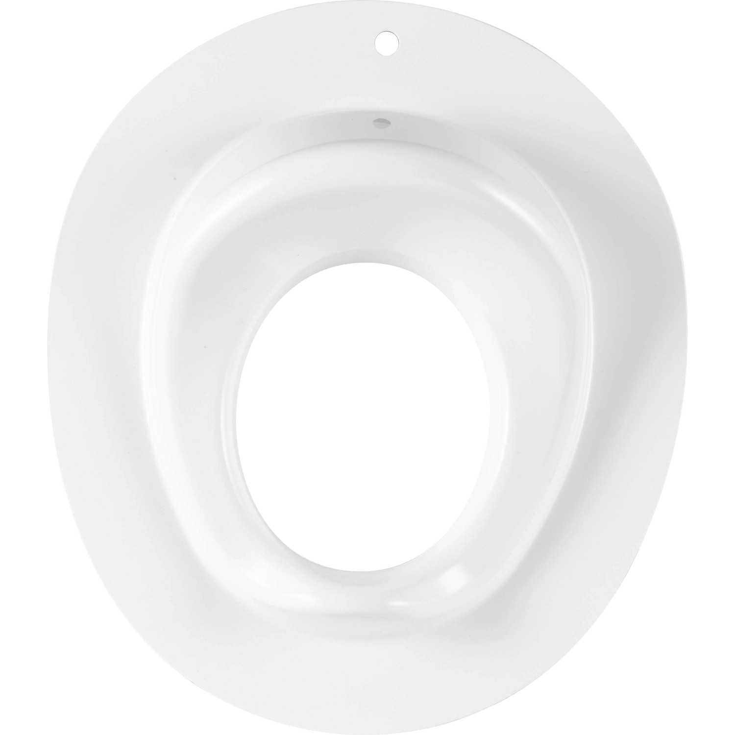 Weißer Kinder-WC-Sitz aus Polypropylen zur einfachen Montage auf Standard-Toiletten.