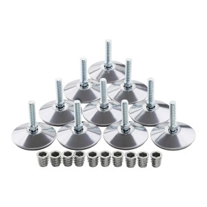 10 SOTECH MOBILIA Verstellfüße Ø50mm M8x30 neigbar aus Stahl, inkl. Einschraubmuffen. Ideal für Möbelbeine.