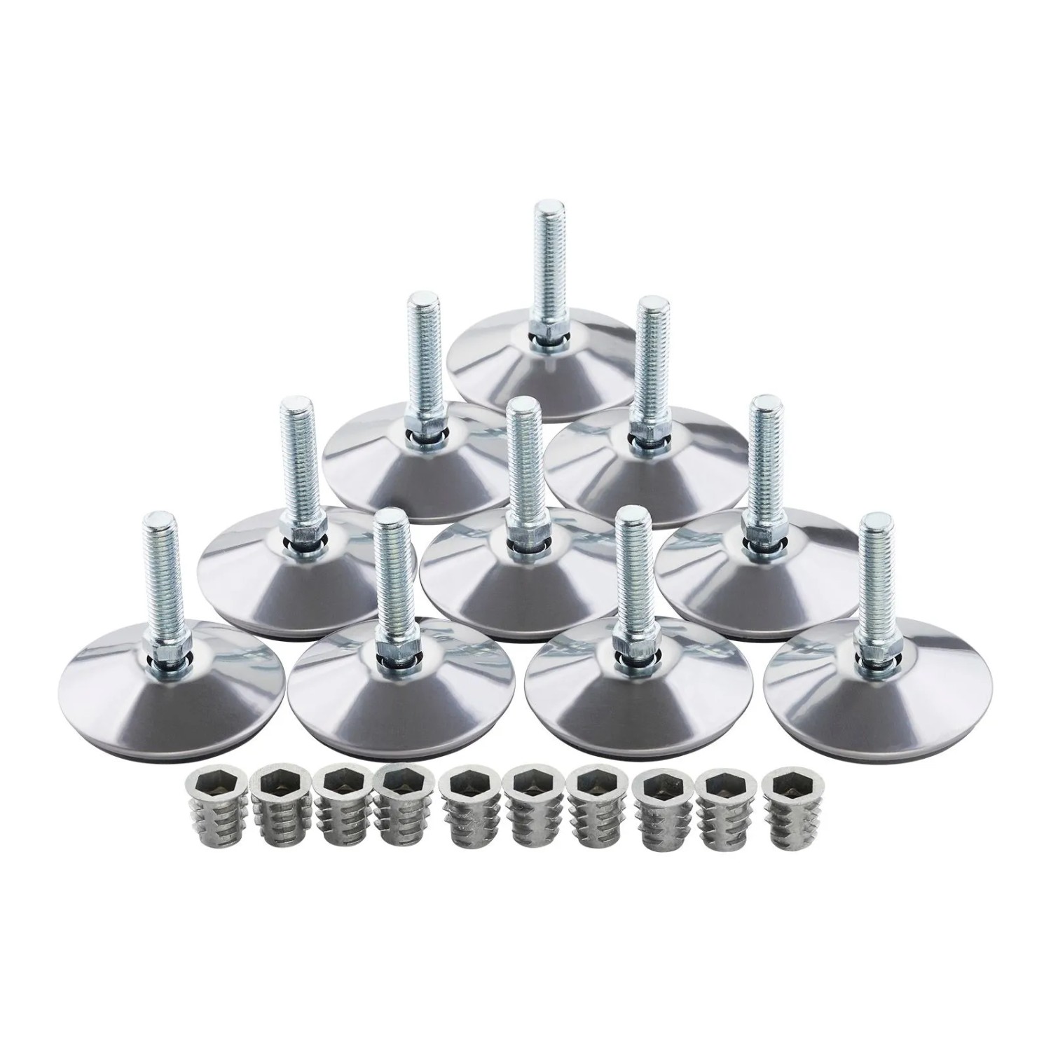 SOTECH 10er Set Verstellfüße MOBILIA Ø50 mm M8x30 Neigbar inkl. Einschraubmuffen