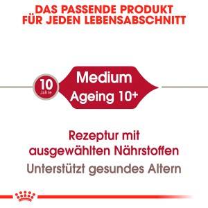 Royal Canin Medium Ageing 10+ Hunde Trockenfutter – Rezeptur für ältere Hunde ab 10 Jahren.