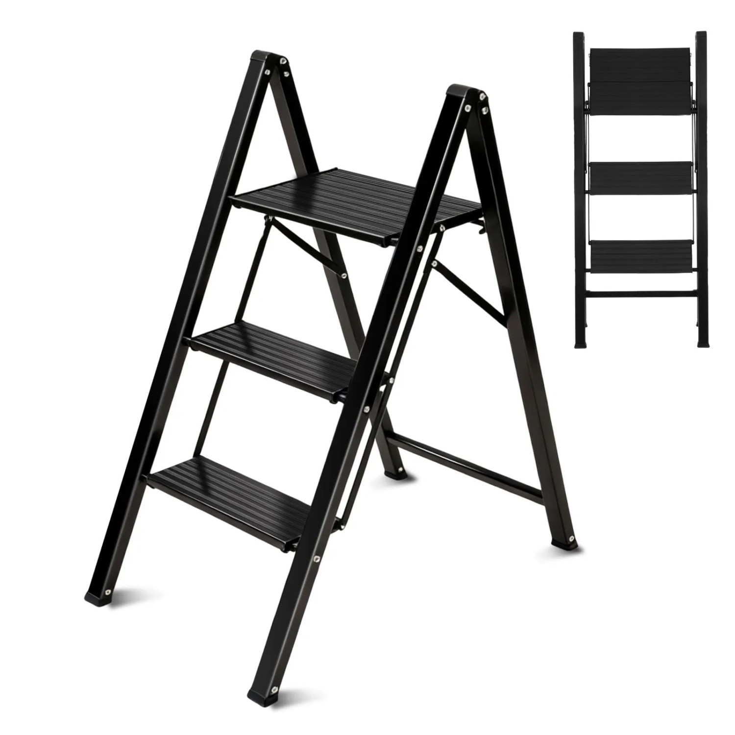 Sekey Klappleiter 3 Stufen Alu Klapptritt Stehleiter bis 150 kg