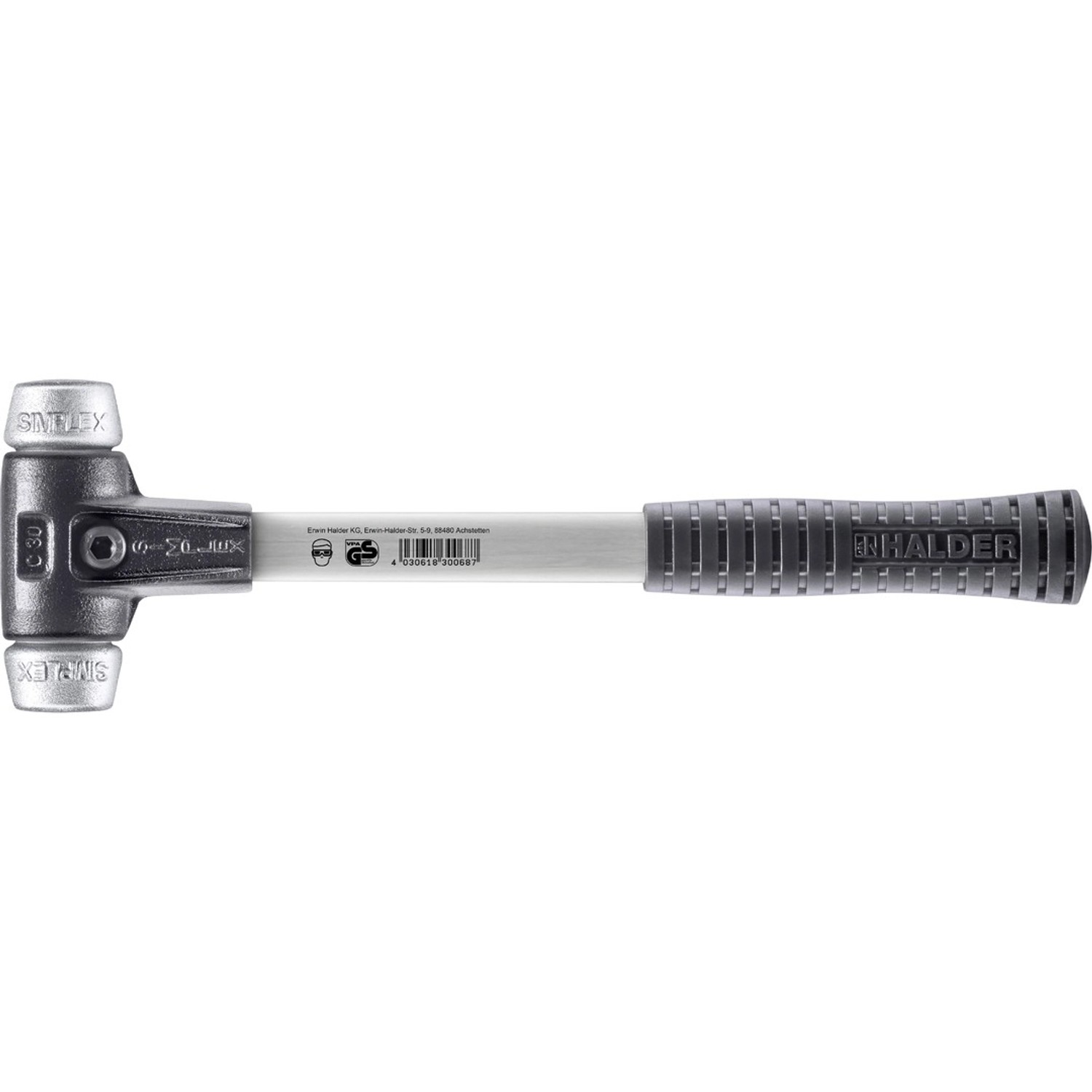 Halder Simplex Schonhammer Ø 30 mm Weichmetall mit Verstärktem Tempergussge günstig online kaufen
