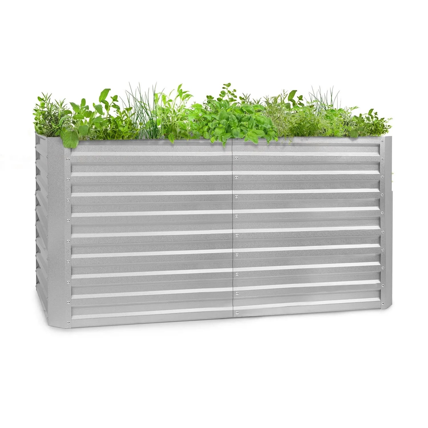 Blumfeldt High Grow Straight Hochbeet 200x90x100 cm 1800 L Stahl Rechteckig Silber-Metallic