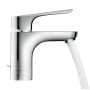 Hansgrohe Logis E Waschtischarmatur 70 mm, Chrom, mit Wasserstrahl und Zugstangen-Ablauf.