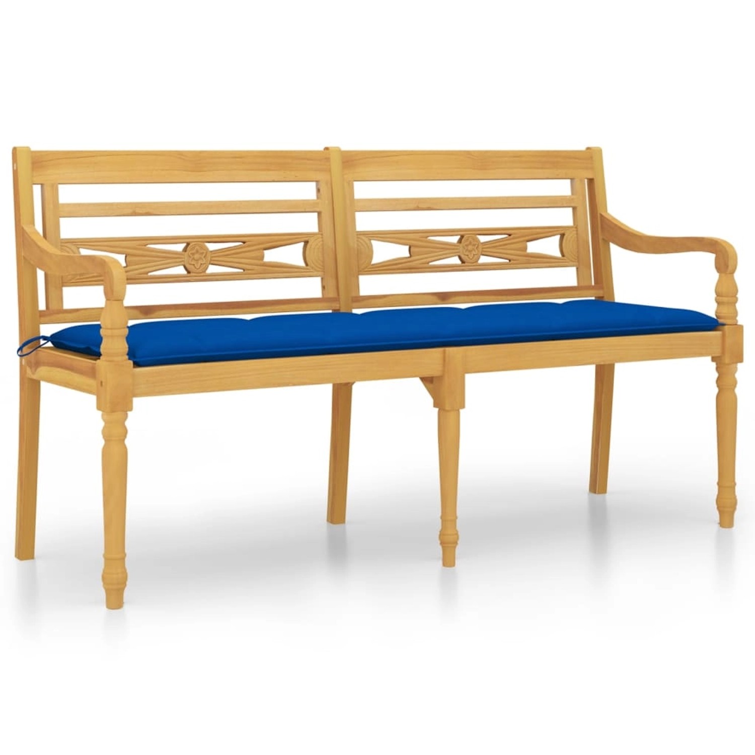 Vidaxl Batavia-bank Mit Blauem Kissen 150 Cm Massivholz Teak günstig online kaufen