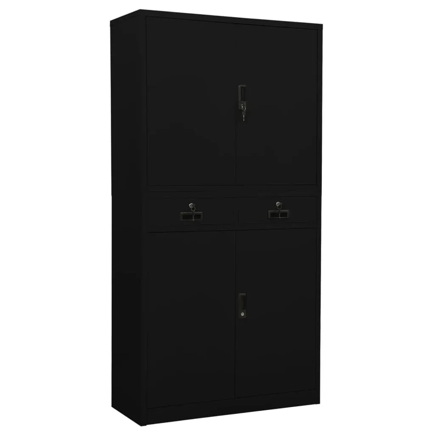 vidaXL Büroschrank Schwarz 90x40x180 cm Stahl 336419