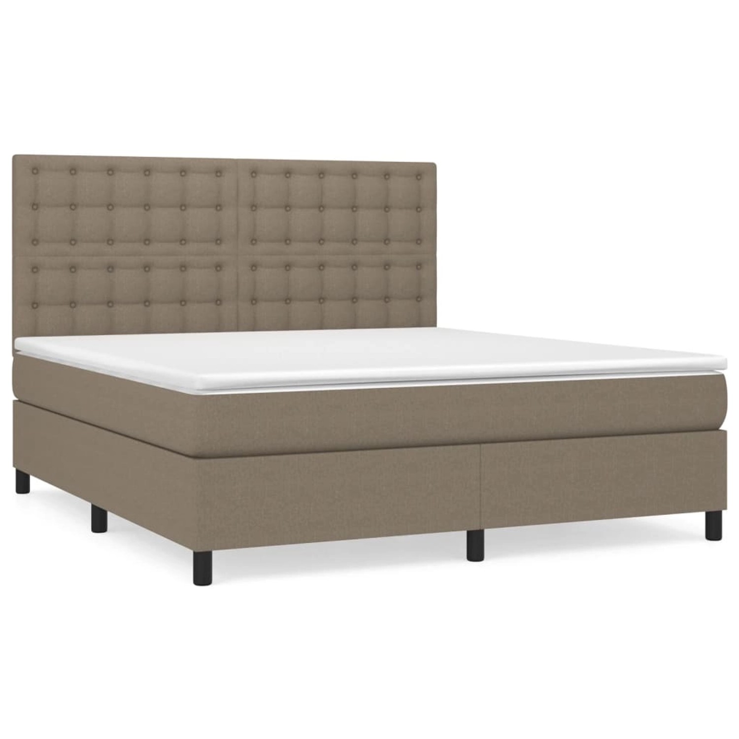 vidaXL Boxspringbett mit Matratze Taupe 160x200 cm Stoff 3142109 günstig online kaufen