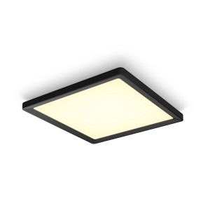 Schwarzes, quadratisches Philips Hue LED-Panel Tento White Ambiance, 39,5x39,5 cm.