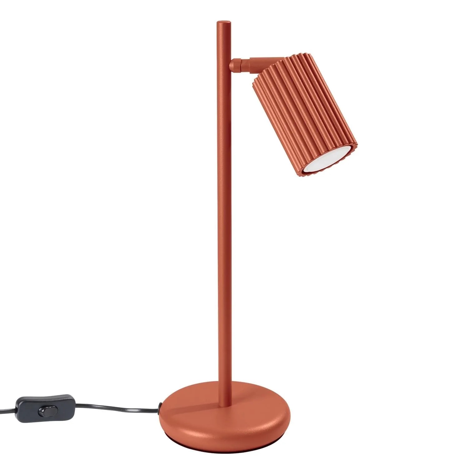 Licht-Erlebnisse Schreibtischlampe 43 CM Schwenkbar Aluminium GU10 Ockerrot Modern