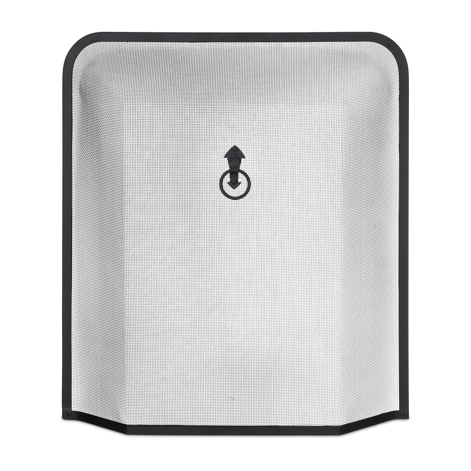 Relaxdays Funkenschutzgitter Schmiedeeisen Schwarz Freistehend 61 cm x 54 cm x 9 cm 1,2 kg