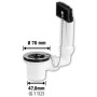 Verchromte Spültisch Ab- und Überlaufgarnitur (47,8 mm) mit Stopfen und Kette für Spülbecken.