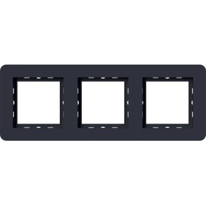 Schwarzer 3-fach Abdeckrahmen Leonie für Schalter und Steckdosen.